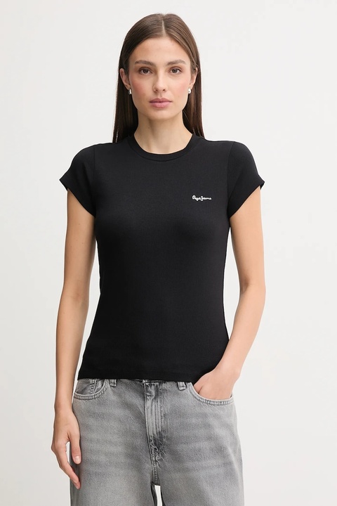 Pepe Jeans t-shirt MERIDA damski kolor czarny PL506037 - zdjęcie produktu nr 1