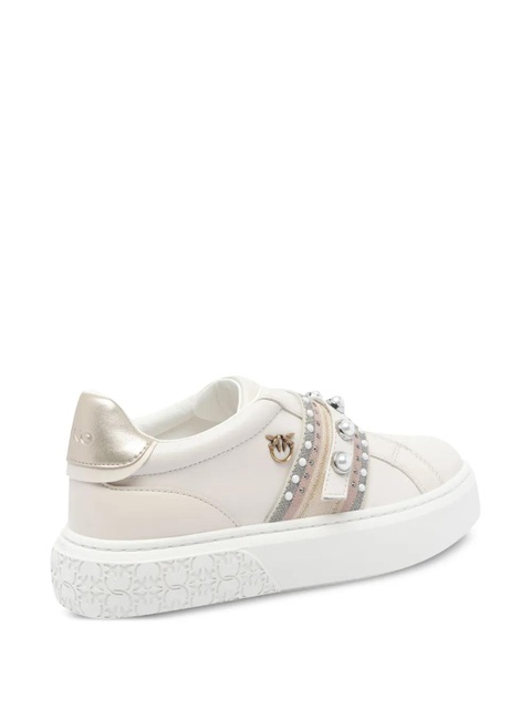 PINKO pearl-embellished platform sneakers - White - zdjęcie produktu nr 1