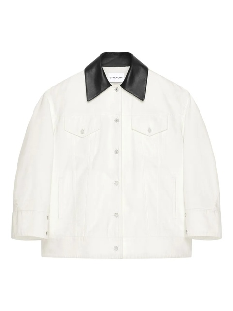 Givenchy leather-collar denim jacket - White - zdjęcie produktu nr 2