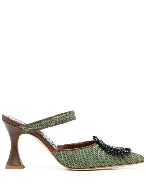 Manolo Blahnik bead embellishment mules - Green - zdjęcie produktu nr 1