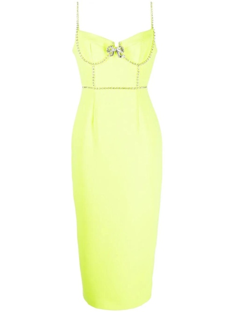Self-Portrait rhinestone-embellished midi-dress - Yellow - zdjęcie produktu nr 1