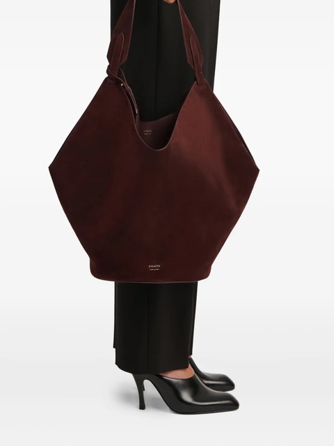 KHAITE Lotus medium leather tote bag - Red - zdjęcie produktu nr 2