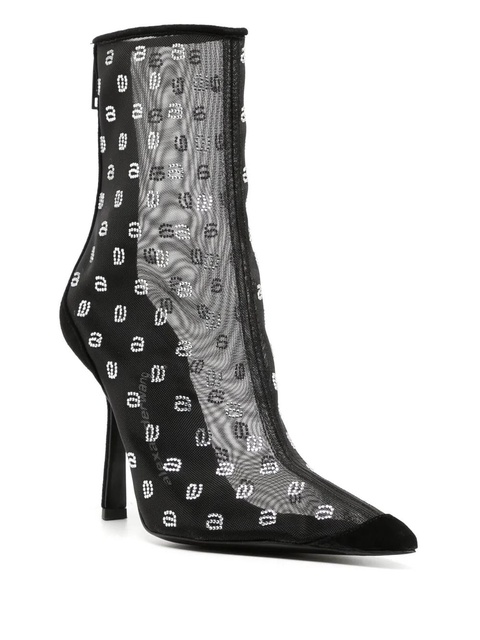 Alexander Wang crystal-logo mesh boots - Black - zdjęcie produktu nr 2