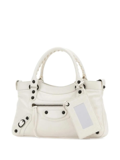 Balenciaga Le City First leather braided-handle tote bag - White - zdjęcie produktu nr 2