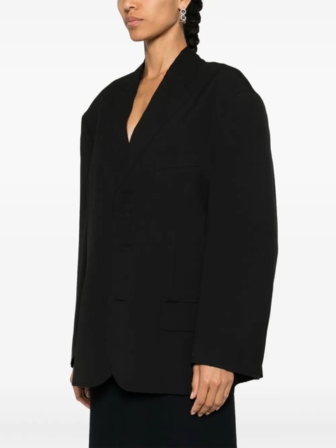 MM6 Maison Margiela raw-cut single-breasted blazer - Black - zdjęcie produktu nr 1