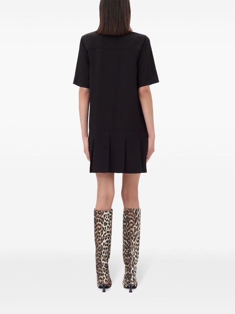 GANNI twill mini dress - Black - zdjęcie produktu nr 2