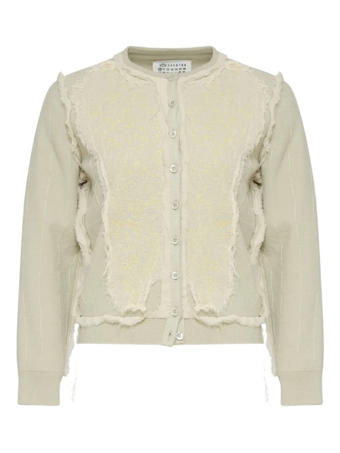 Maison Margiela frayed cardigan - Neutrals - zdjęcie produktu nr 1
