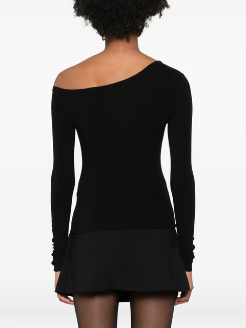 Eleh one-shoulder button top - Black - zdjęcie produktu nr 2