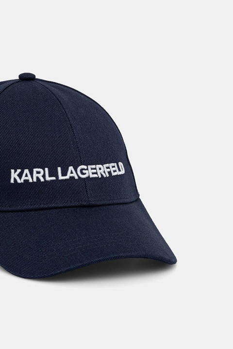 Karl Lagerfeld czapka z daszkiem bawełniana kolor granatowy z aplikacją A1W33071 - zdjęcie produktu nr 2