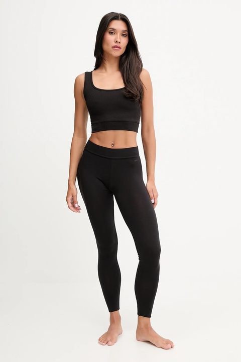 BOSS legginsy lounge z domieszką wełny damskie kolor czarny gładkie 50550092 - zdjęcie produktu nr 2