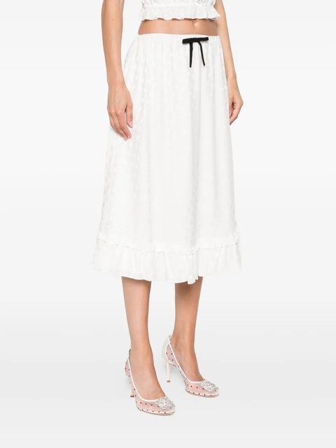 Alessandra Rich floral-jacquard midi skirt - White - zdjęcie produktu nr 2