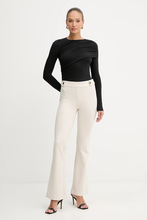 Guess spodnie MAELICE damskie kolor beżowy dzwony high waist W5YB0I KCMU2 - zdjęcie produktu nr 2