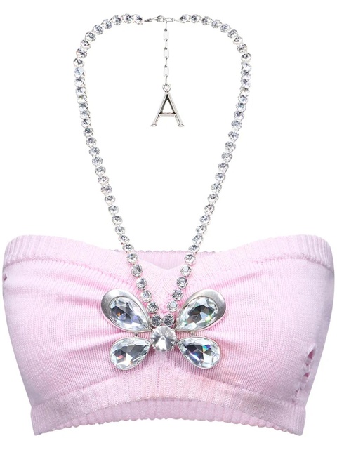 AREA Crystal Butterfly knitted bandeau - Pink - zdjęcie produktu nr 1