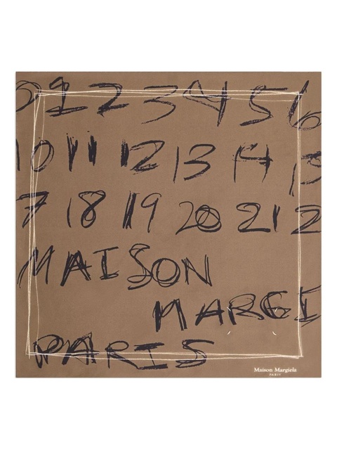 Maison Margiela Number Print Foulard - Brown - zdjęcie produktu nr 1