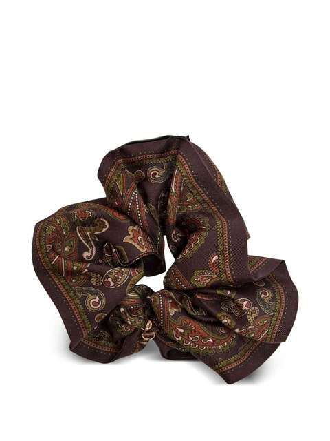 Saint Laurent paisley silk scrunchie - Brown - zdjęcie produktu nr 1