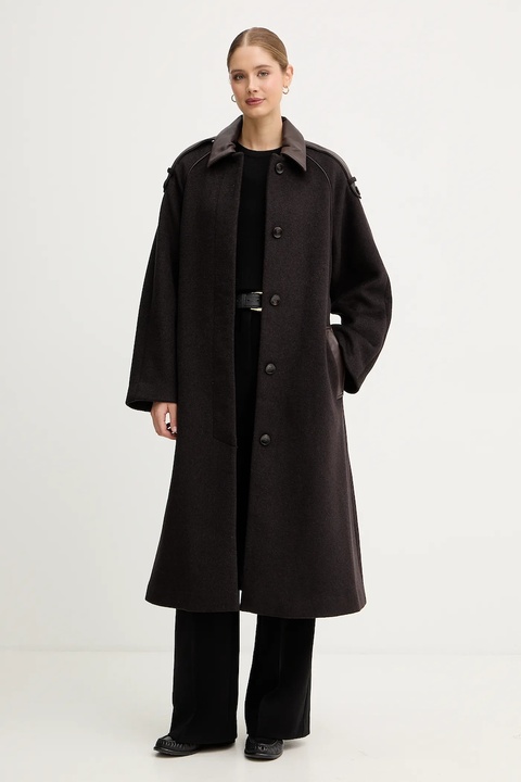 Mos Mosh płaszcz z dodatkiem wełny EVA kolor brązowy 172920 - zdjęcie produktu nr 1