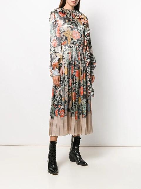 Valentino Garavani oriental print satin dress - Neutrals - zdjęcie produktu nr 2