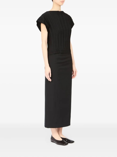 MM6 Maison Margiela pleated short-sleeved top - Black - zdjęcie produktu nr 1