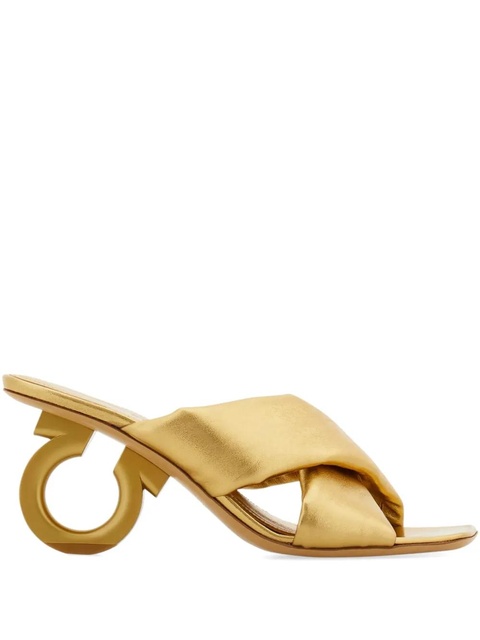 Ferragamo Gancini-heel padded sandals - Gold - zdjęcie produktu nr 1