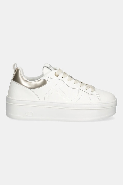 Twinset sneakersy skórzane damskie kolor biały 252TCP024 - zdjęcie produktu nr 1