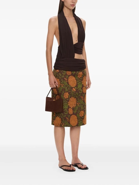 Christopher Esber upholstered brocade midi skirt - Brown - zdjęcie produktu nr 2