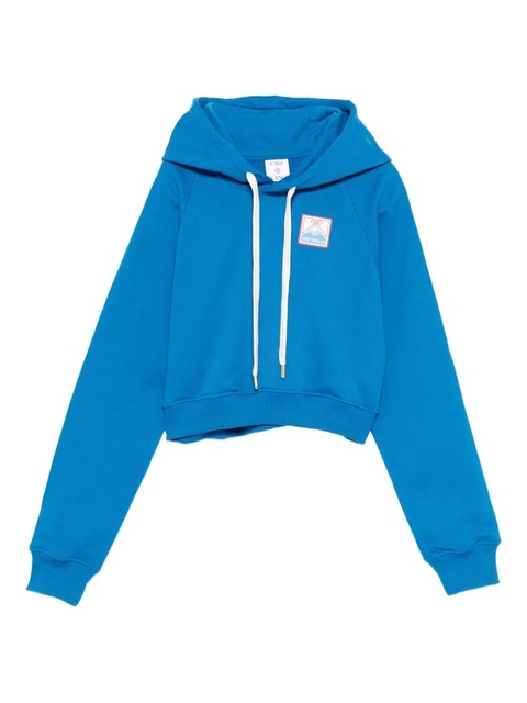 Casablanca cropped cotton hoodie - Blue - zdjęcie produktu nr 1