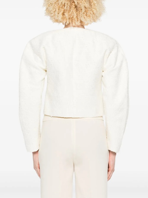 Jacquemus cropped tweed jacket - White - zdjęcie produktu nr 1