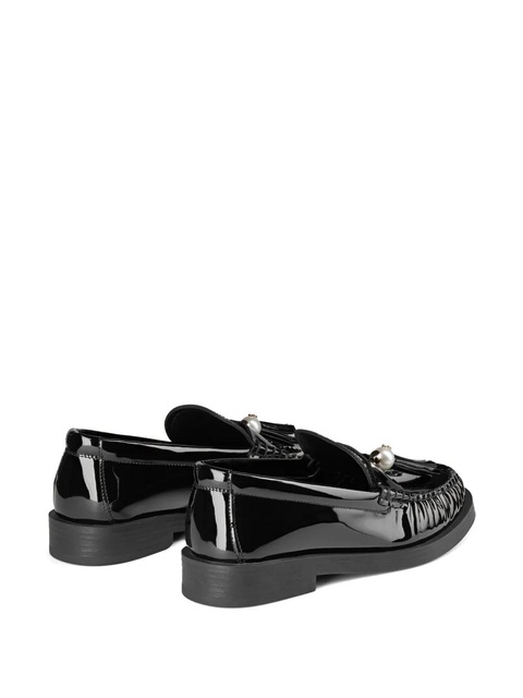 Jimmy Choo Addie pearl-embellished leather loafers - Black - zdjęcie produktu nr 2