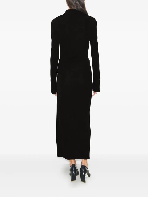 Tory Burch collared draped shirtdress - Black - zdjęcie produktu nr 2