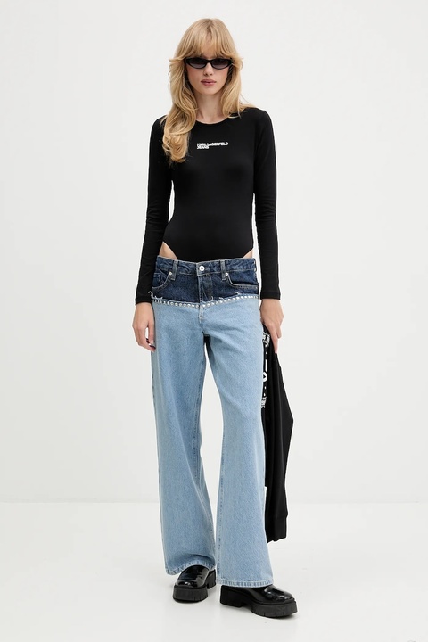 Karl Lagerfeld Jeans body kolor czarny A4W17017 - zdjęcie produktu nr 2