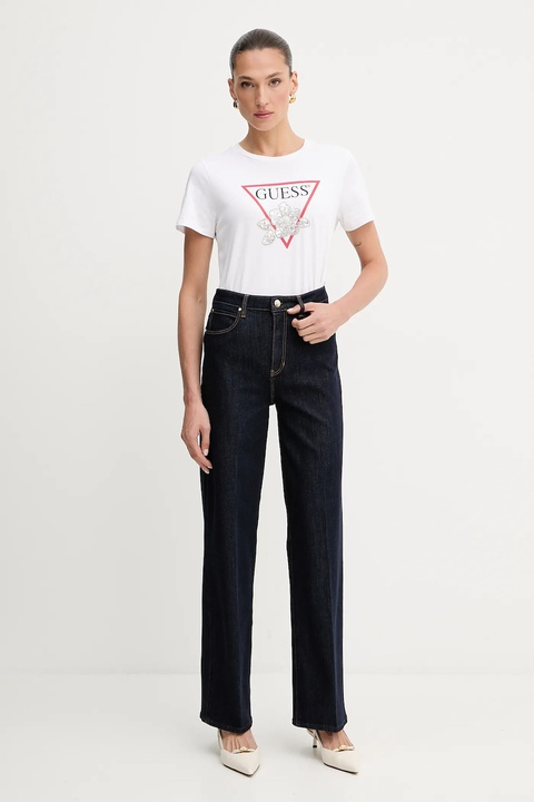 Guess jeansy damskie kolor granatowy W5YA1A D5PW1 - zdjęcie produktu nr 2