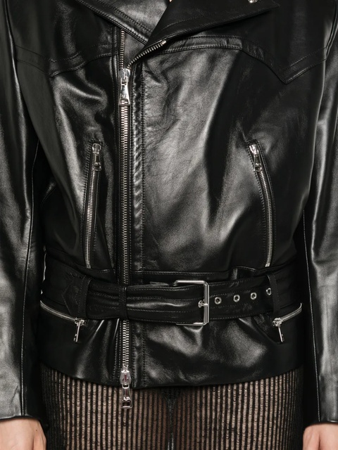 Alessandra Rich leather biker jacket - Black - zdjęcie produktu nr 2
