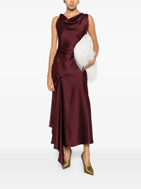 Victoria Beckham Posy draped asymmetric dress - Red - zdjęcie produktu nr 2