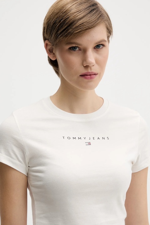 Tommy Jeans t-shirt bawełniany damski kolor beżowy DW0DW21550 - zdjęcie produktu nr 2