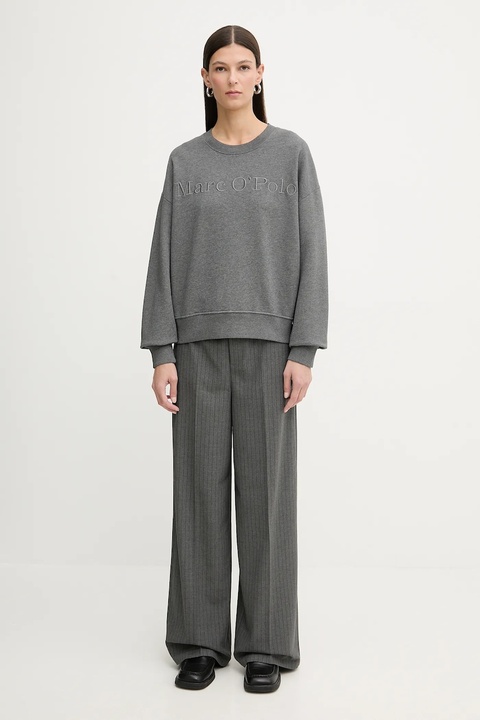 Marc O'Polo spodnie damskie kolor szary szerokie high waist 5000007623 - zdjęcie produktu nr 1