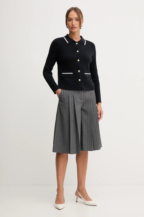 Tommy Hilfiger szorty damskie kolor szary wzorzyste high waist WW0WW48349 - zdjęcie produktu nr 2