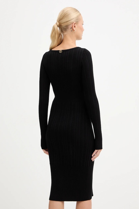 Twinset sukienka kolor czarny mini dopasowana 252TT3220 - zdjęcie produktu nr 2