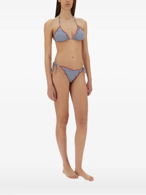 MC2 Saint Barth striped-pattern ruffled bikini bottom - Blue - zdjęcie produktu nr 2