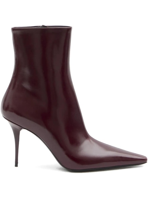 Saint Laurent 90mm Ashley pointed-toe ankle boots - Red - zdjęcie produktu nr 1