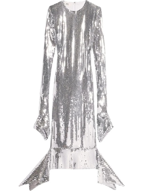AMI Paris sequin-embellished midi dress - Silver - zdjęcie produktu nr 1