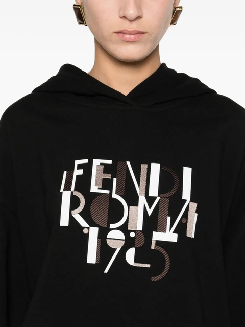 FENDI logo-print hoodie - Black - zdjęcie produktu nr 2
