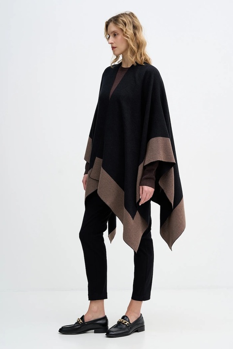 Sisley sweter z dodatkiem wełny damski kolor brązowy lekki 18AYM103K - zdjęcie produktu nr 2