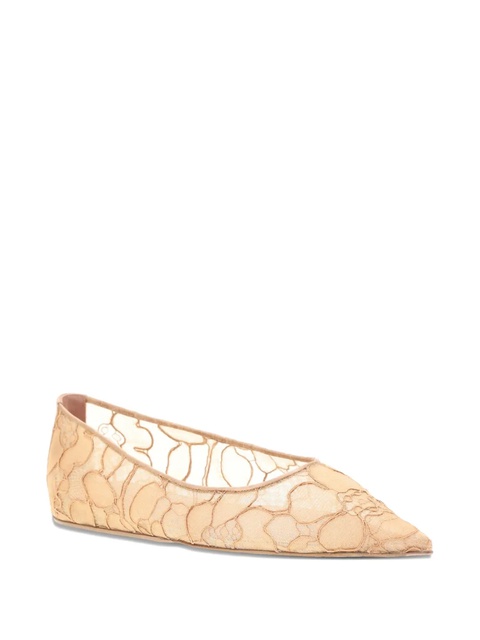 Amina Muaddi Barbara lace pointed-toe ballet flats - Neutrals - zdjęcie produktu nr 2