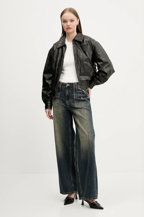 Guess Originals jeansy damskie kolor granatowy W5RG02 D4XY0 - zdjęcie produktu nr 2