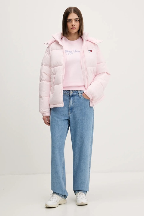 Tommy Jeans kurtka kolor różowy zimowa DW0DW22041 - zdjęcie produktu nr 1
