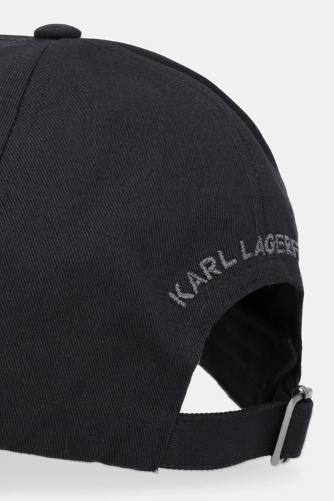 Karl Lagerfeld czapka z daszkiem bawełniana K/SIGNATURE kolor czarny B1W33012 - zdjęcie produktu nr 2