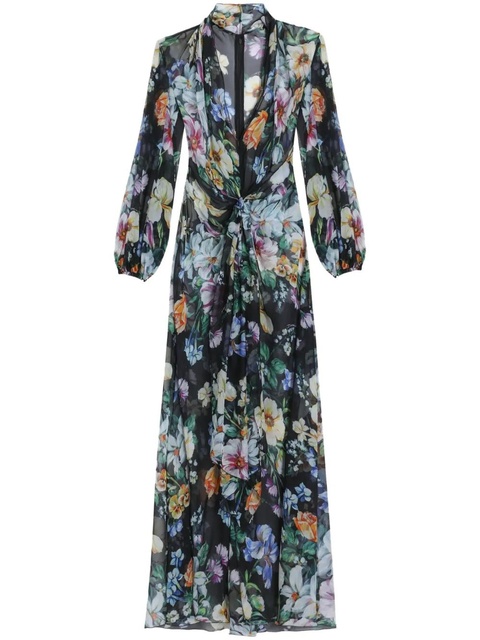 Dolce & Gabbana floral-print long dress - Black - zdjęcie produktu nr 1