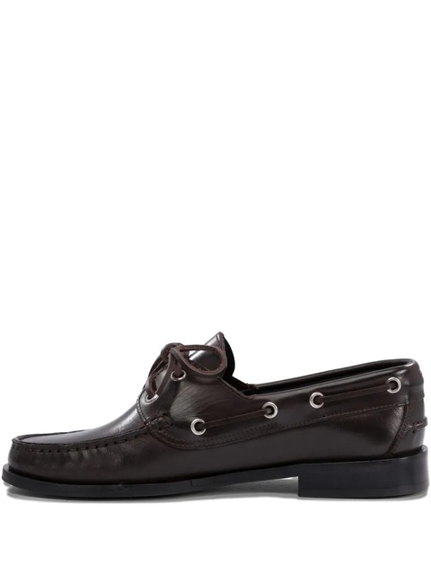 Aeyde HArris lace-up leather boat shoes - Brown - zdjęcie produktu nr 1