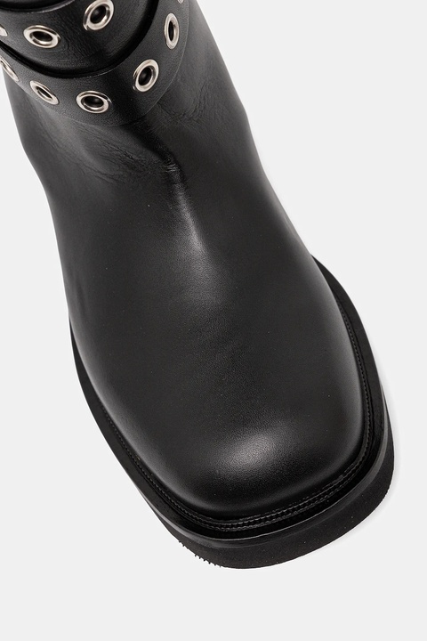 Le Silla kozaki skórzane Stivale Harley kolor czarny na płaskim obcasie 1848C040MGPPCHI294 - zdjęcie produktu nr 2