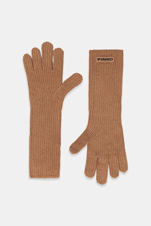 Pinko rękawiczki z dodatkiem wełny damskie kolor brązowy 105997 A2Z4 - zdjęcie produktu nr 2
